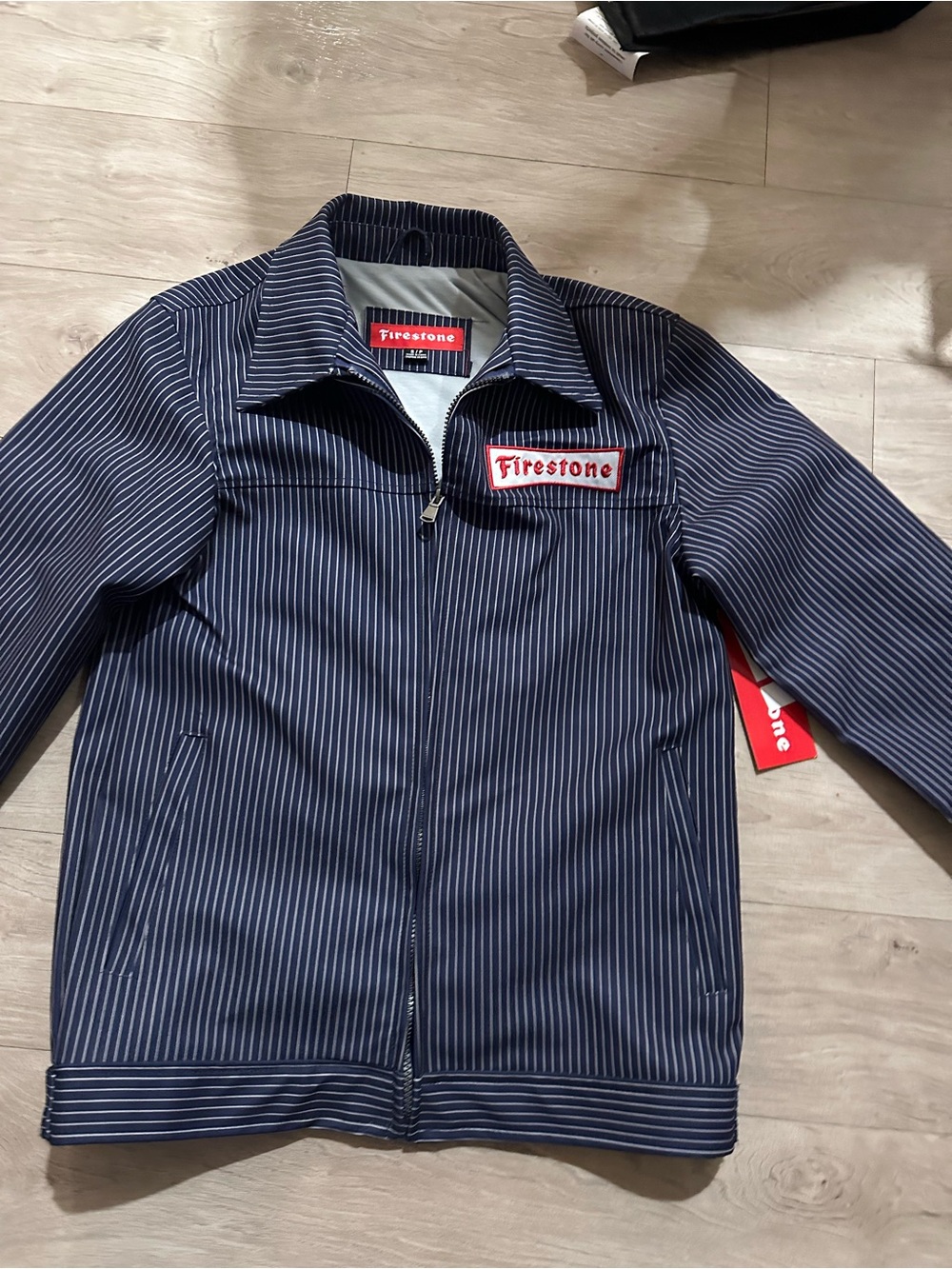 Firestone Navy Pinstripe Lightweight Work Jacket - Men's